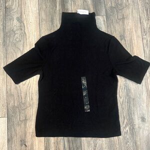 BANANA REPUBLIC Mock Neck 3/4 Sleeve Shirt - SOFT LUXE Size Medium Nwt’s Black